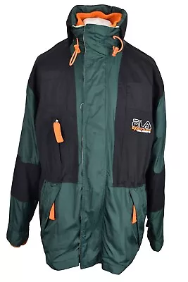 Buy FILA EXPEDITION Green Padded Jacket Size M Mens Full Zip Vintage Outerwear • 36.72£