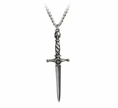 Buy Alchemy Gothic Hand Of Macbeth Skull Long Dagger Blade Pendant Necklace P780 • 15.25£