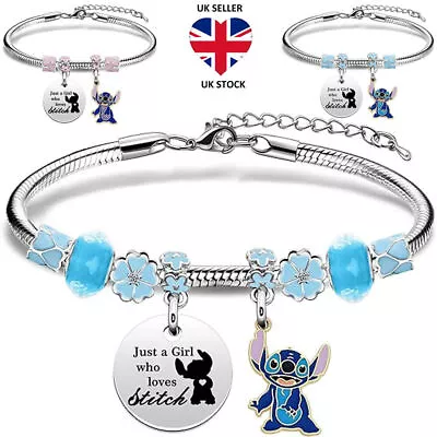 Buy Stitch Charm Bracelet Popular Lilo And Stitch Women Girl Jewellery Gift • 5.59£