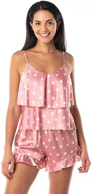 Buy Satin Polka Dot Lingerie Pyjamas Cami Shorts Sleepwear Nightwear - 2 Piece Set • 25.99£