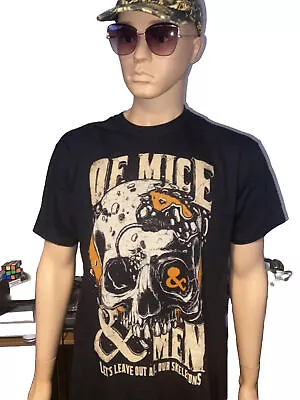 Buy Men’s Of Mice & Men Black Graphic Rock Music T Shirt New With Tags XL • 9.99£