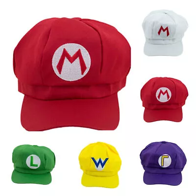 Buy Ladies Men Super Mario Bros Hat Luigi Wario Cap Costume Cosplay Accessory Unisex • 9.69£