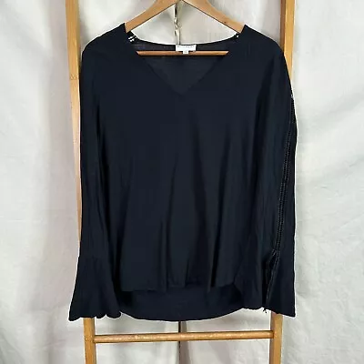 Buy Witchery Top Womens Medium Black Long Sleeve Relaxed Fit Viscose Blend • 5.90£