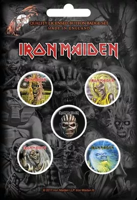 Buy Iron Maiden - Faces Of Eddie (new) (gift) Badge Pack Official Band Merch • 6.50£