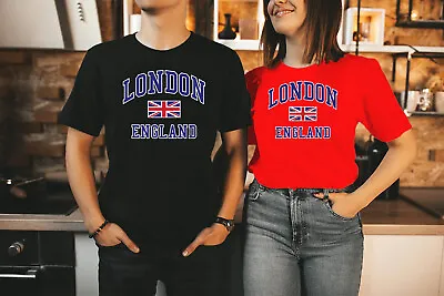 Buy Unisex London England Souvenir Union Jack Printed Adult Souvenir T-shirts • 3.99£
