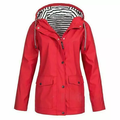 Buy Womens Waterproof Raincoat Ladies Outdoor Wind Rain Forest Jacket Coat Plus Size • 6.99£