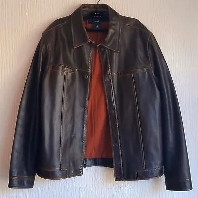 Buy Mens GAP Distressed Leather Jacket. Heavy Item. Medium Size. • 63£