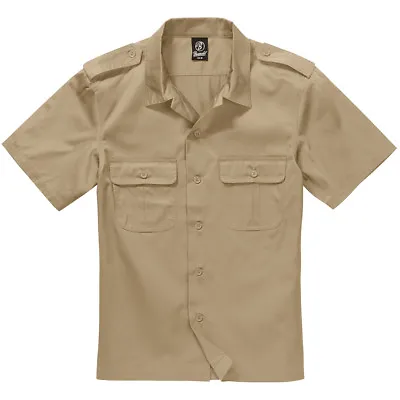 Buy Brandit US Shirt 1/2 Urban Summer Mens Top Tactical Patrol Combat Uniform Beige • 28.95£
