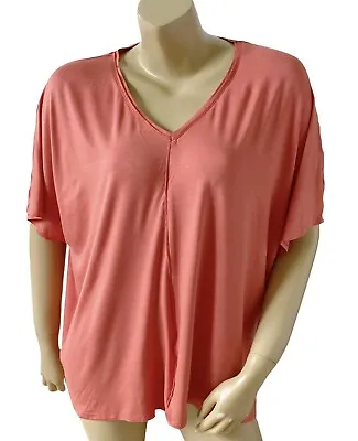 Buy SOFT SURROUNDINGS Womens Petite Size PXL Coral Short Sleeve V Neck Shirt • 19.20£