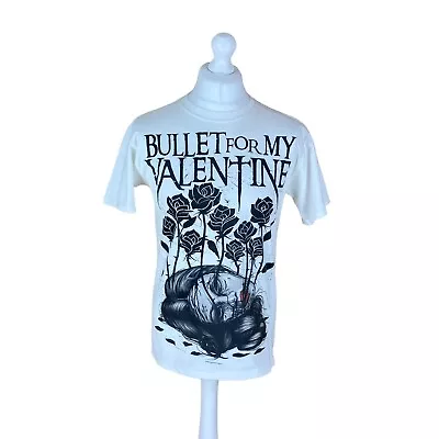 Buy Bullet For My Valentine Vintage T-shirt White Uk Rock Band 2008 Short Sleeve M • 29.99£