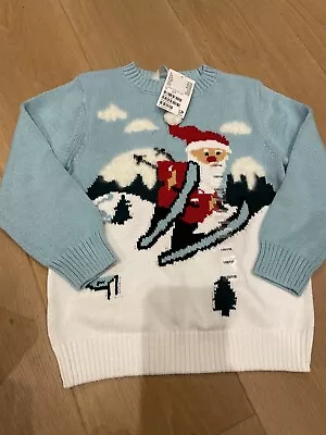 Buy H&M Kids Christmas Jumper Blue Age 4-6 Years • 7£
