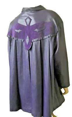 Buy Amazing Vtge C1980 Does 1950s Purple Leather/suede Swing Style Pleated Jacket 14 • 55£
