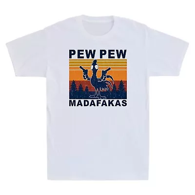 Buy The Gun Pew Pew Madafakas Funny Vintage Men's Short Sleeve T-Shirt Adult Tee • 13.99£
