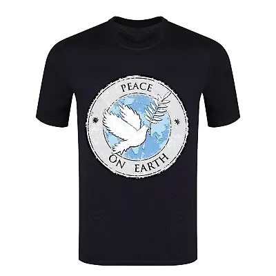 Buy Peace On Earth Bird Dove Peace Symbol Men's Regular Fitted Stretch Top T-Shirts • 14.99£