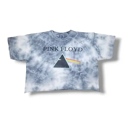 Buy Pink Floyd Tie-Dye Crop-Top Gray Dark Side Of Moon Tour Merch T-Shirt Size XL • 9.45£