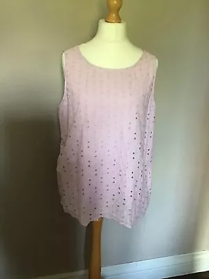 Buy Pink Sleeveless Top.Double Layer Front.Fits 18/20(46” Bust) • 4.99£