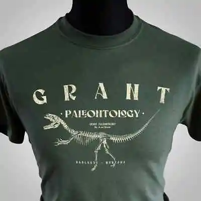 Buy Grant Paleontology T Shirt Retro Movie Dinosaur T Rex Jurassic Green • 13.99£