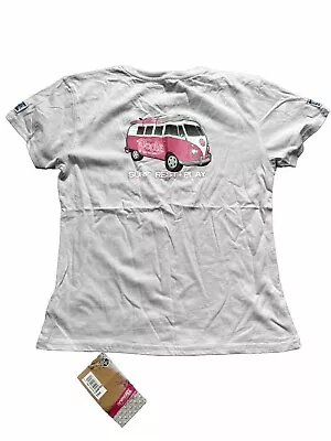 Buy Animal Womens T-Shirt Large Pink Camper Van Print Y2k Vintage Crew Neck Tee • 9.95£