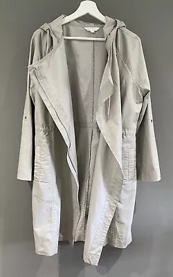 Buy M&S Collection Beige Natural Linen Cotton Hooded Spring Parka Coat Jacket Size S • 24.99£