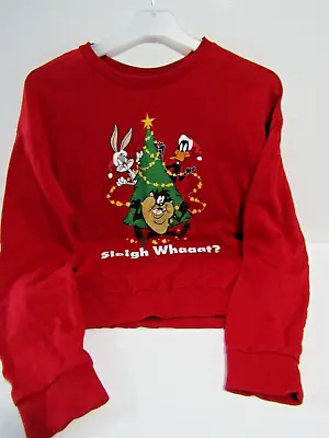 Buy Divided H&m Christmas Jumper Sweatshirt Long Sleeve T Shirt Loony Tune Red Small • 11.99£
