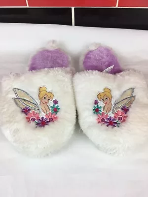 Buy Disney Store Tinkerbell White And Lilac Ladies Women Slippers Size 3-4 • 30£