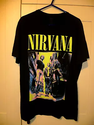 Buy Nirvana - 2021 Original  Dayglo Band Photo  Black T-shirt (s) • 7.99£