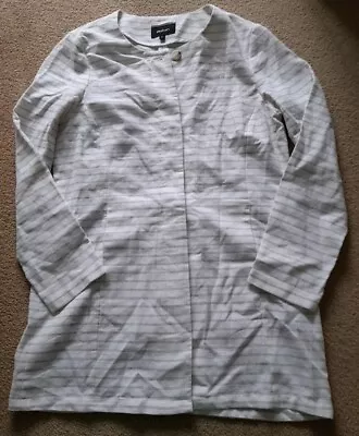 Buy Rohan Malay Longline Jacket Beige Linen Blend With Stripes Women's Size 12 • 12.99£