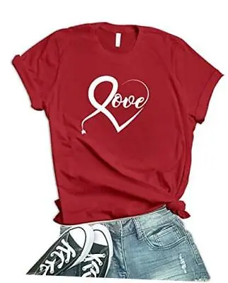Buy Heart Shirts For Women - Girlfriend Large Red - White Love Valentines Shirt • 23.91£