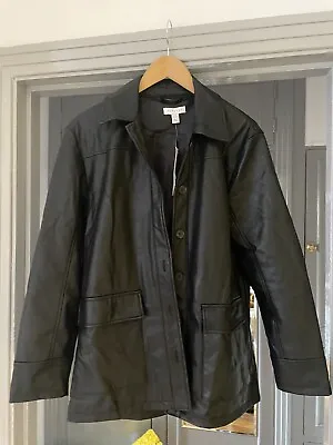Buy Brand New With Tag Topshop Black  Faux Leather Jacket Size S **NEW • 19.99£