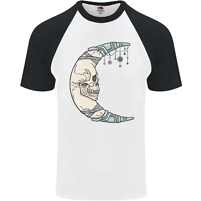 Buy Steampunk Moon Skull Mens S/S Baseball T-Shirt • 9.99£
