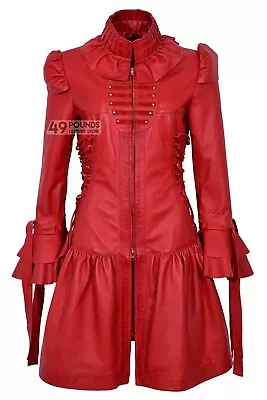 Buy GOTIKA Ladies Punk Rock Music Laced Ribbon Napa Leather Jacket Coat 6273 • 41.65£