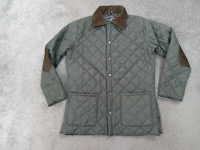 Buy Mens Soul Star Diamond Quilted Hunter Jacket Green Corduroy Collar Size Medium • 12.72£