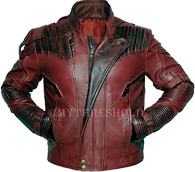 Buy Guardians Of The Galaxy 2 Star Lord Chris Pratt Maroon Real Leather Jacket • 76.99£
