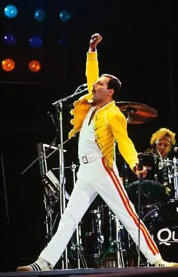 Buy Wembley Concert Unisex Freddie Mercury Yellow Real Synthetic Leather Wear Jacket • 55.11£