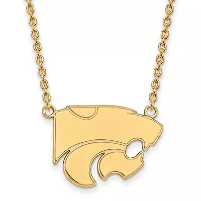 Buy Kansas State University Wildcats Mascot Pendant Necklace Gold Plated Silver • 74.82£