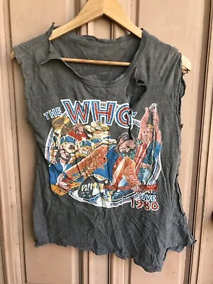 Buy THE WHO Vintage 1980 Keith Moon Tribute Tour T Shirt ~ Genuine ~ RARE • 24.78£