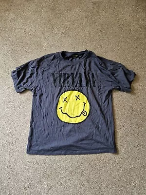 Buy Nirvana Grey Smiley Oversized Tshirt Size 10/12 • 8£
