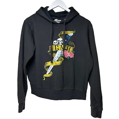 Buy Y2K Guns N Roses Band Logo Hoodie Black Sweatshirt By Cotton On Women’s Large • 14.17£