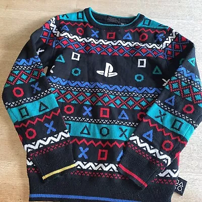 Buy Kids Boys Christmas Jumper PlayStation Xmas Sweater Long Sleeve Age 10-11 Good • 6.99£