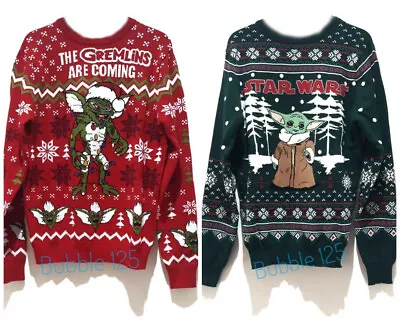 Buy Christmas  Gremlins/Disney Starwars Baby Yoda Pullover Jumper Adult Unisex M/W • 28.50£