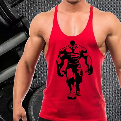 Buy Hulk Silhouette Gym Vest Thor Iron Lifting Man Weightlifting Training Top New • 8.99£