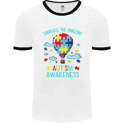 Buy Autism Awareness Embrace Amazing Autistic Mens Ringer T-Shirt • 9.99£