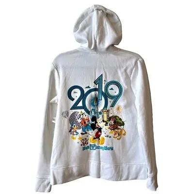 Buy Disney Mickey Mouse & Friends Zip Up Hoodie 2019 Women’s SZ Medium White NEW • 31.66£