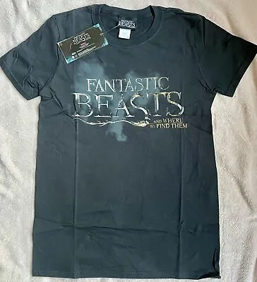 Buy Fantastic Beasts Mens Black Cotton T Shirt Siz Medium Harry Potter New With Tags • 3.99£