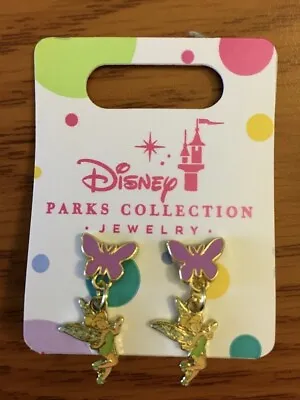 Buy Disney's Peter Pan   Tinker Bell    Gold Tone Pierced Post Earrings New On Card • 7.59£