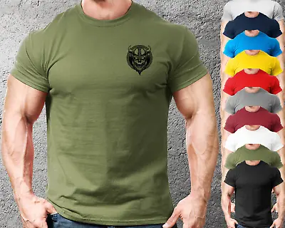 Buy Horned Helmet Viking Lb Gym T-shirt Gym Fit Fitted Training Top Clothing Mens • 8.99£