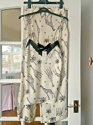 Buy Gorgeous Bnwt M&s Dream Satin Ivory Giraffe Print Strappy Pyjamas 14 18 • 18£