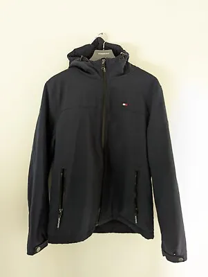 Buy TOMMY HILFIGER Softshell Jacket Coat Hooded Navy Sherpa Fleece Lined Navy Medium • 14.99£