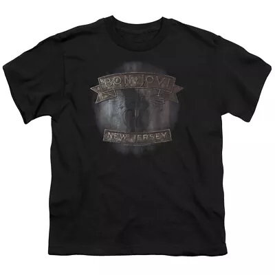 Buy Bon Jovi New Jersey Kids Youth T Shirt Licensed Music Merch Rock Tee Black • 14£