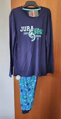 Buy Jurassic Park Athletic Dept Mens Navy Blue Printed Long Sleeve Pyjama Set Size L • 18.72£